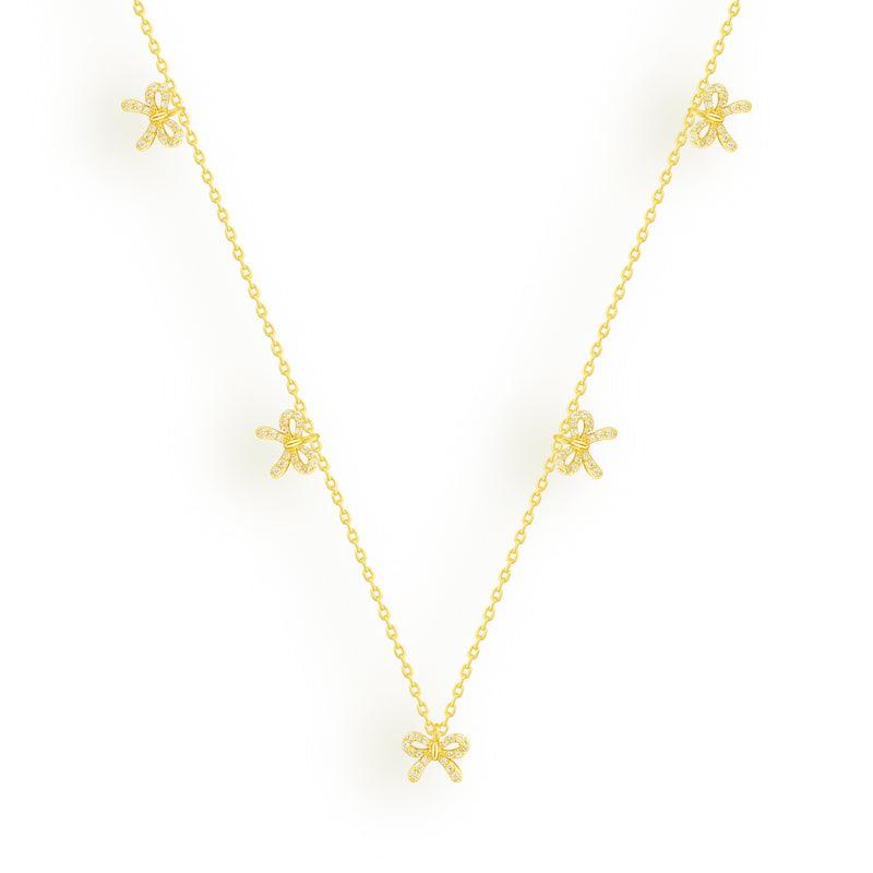 Gilded Bow Necklace - EVRYJEWELS