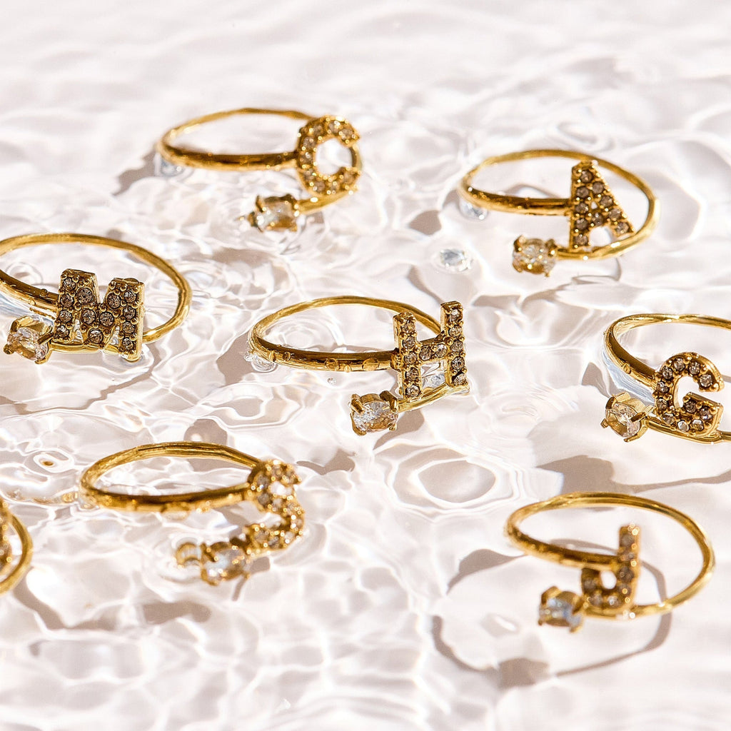 Sparkle Initial Wrap Ring