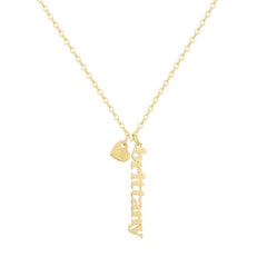 Custom/Personalized Mini Vertical Charm Nameplate Necklace - EVRYJEWELS